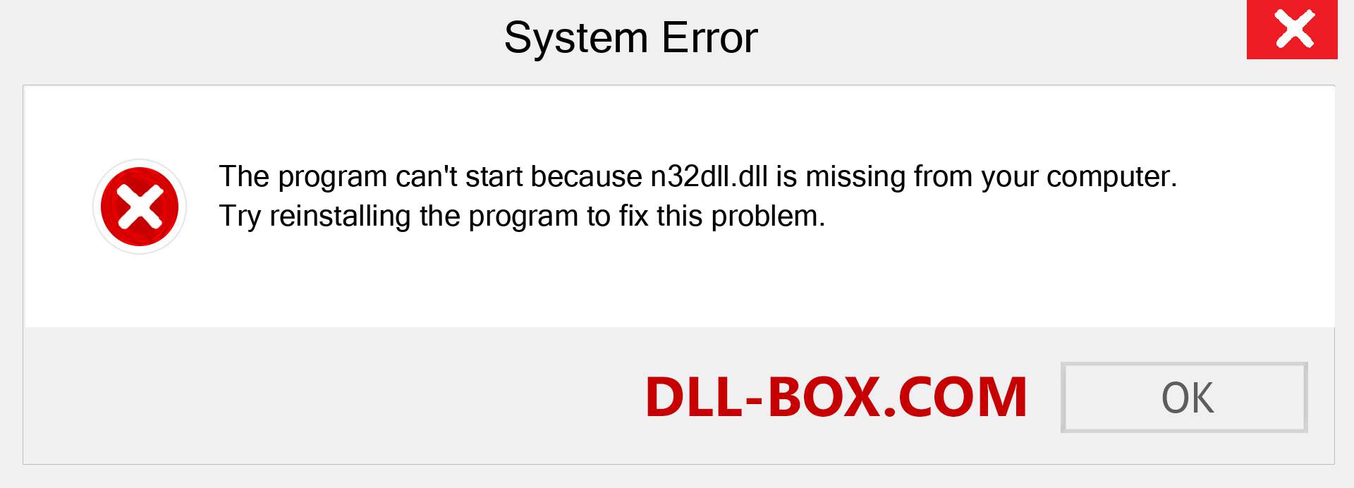  n32dll.dll file is missing?. Download for Windows 7, 8, 10 - Fix  n32dll dll Missing Error on Windows, photos, images